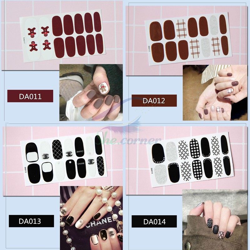 Bộ nail sticker dán móng tay trang trí 3D xinh xắn DA001-DA020 chống thấm nước
