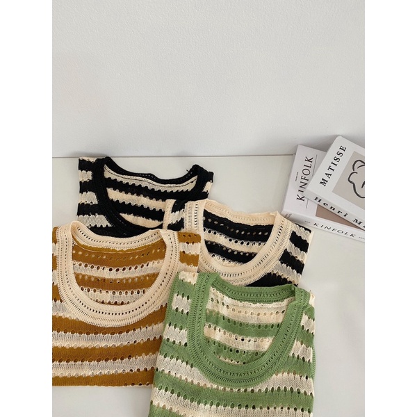 Áo Tanktop len kẻ ngang