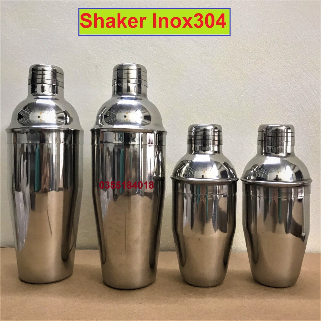 Bình lắc Shaker Inox 304 bóng đẹp siêu bền Pha chế Cocktail, Cafe