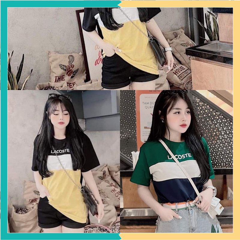 Áo thun nữ 👑FREESHIP👑 áo phông nữ tay ngắn cổ tròn phối 3 màu siêu xinh, dễ thương Mã Áo M118