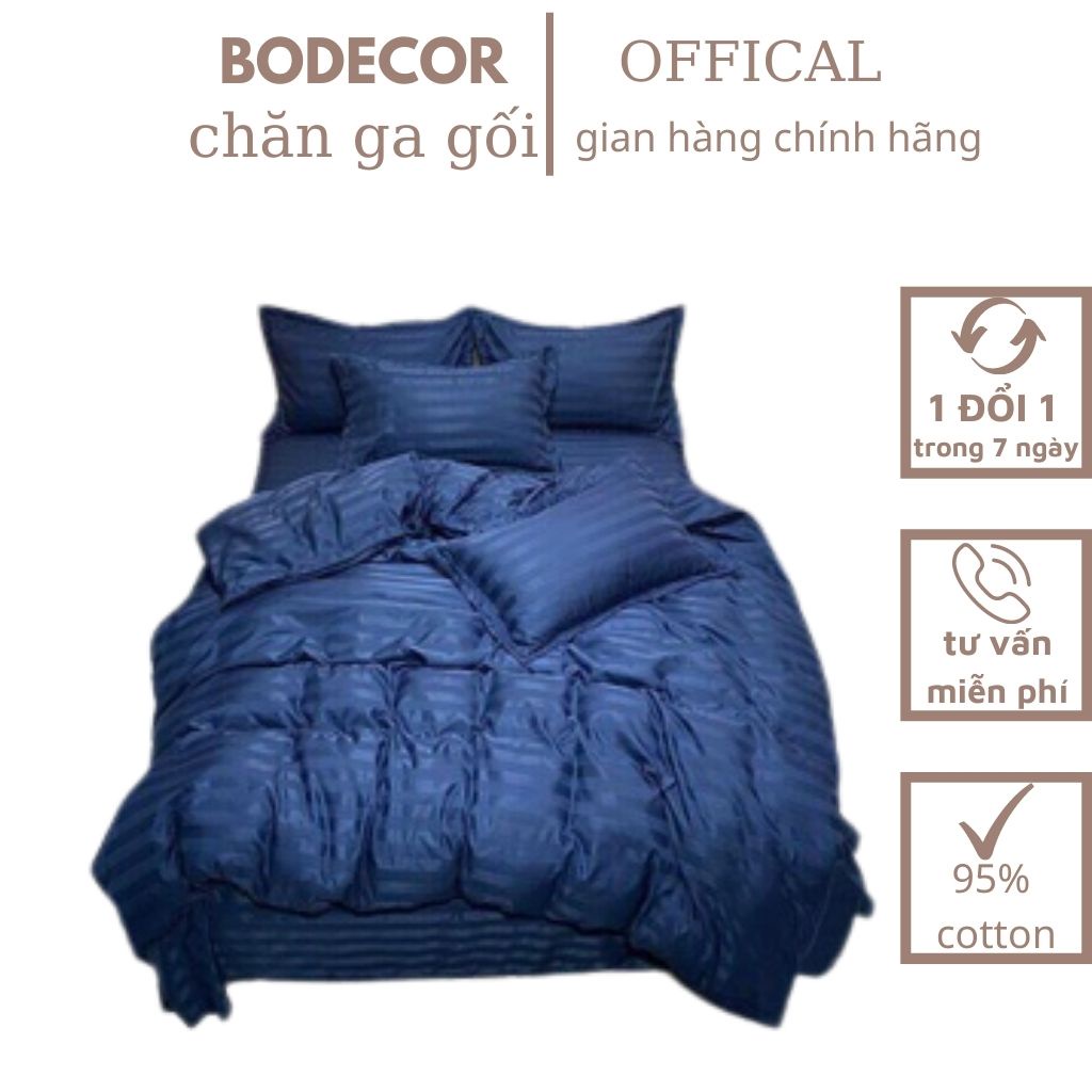 Bộ chăn ga gối cotton 3F Bodecor cao cấp mang phong cách Châu Âu drap giường đủ kích thước đệm