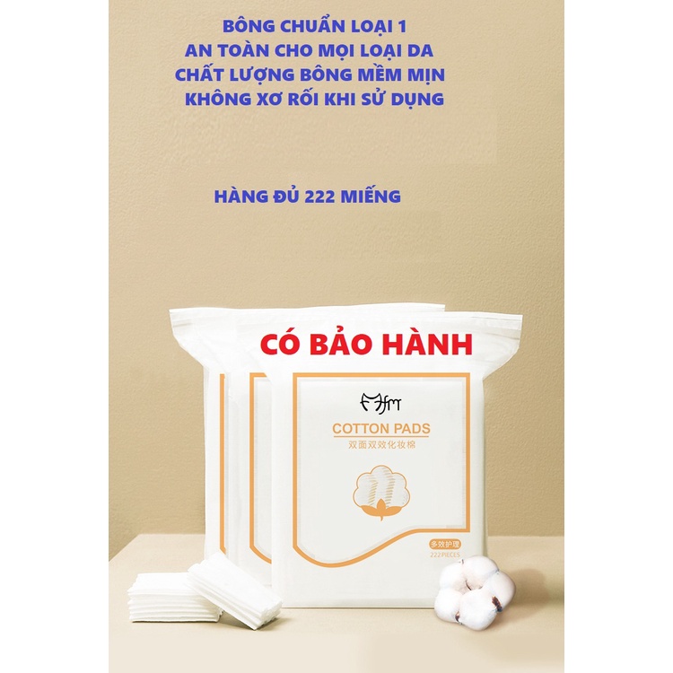 Bông Tẩy Trang Cotton PADS 3 lớp 222 Miếng Loại Đủ Sịn Mềm Mịn Không Xơ Bông Phụ kiện Thời Trang Nữ Làm Đẹp