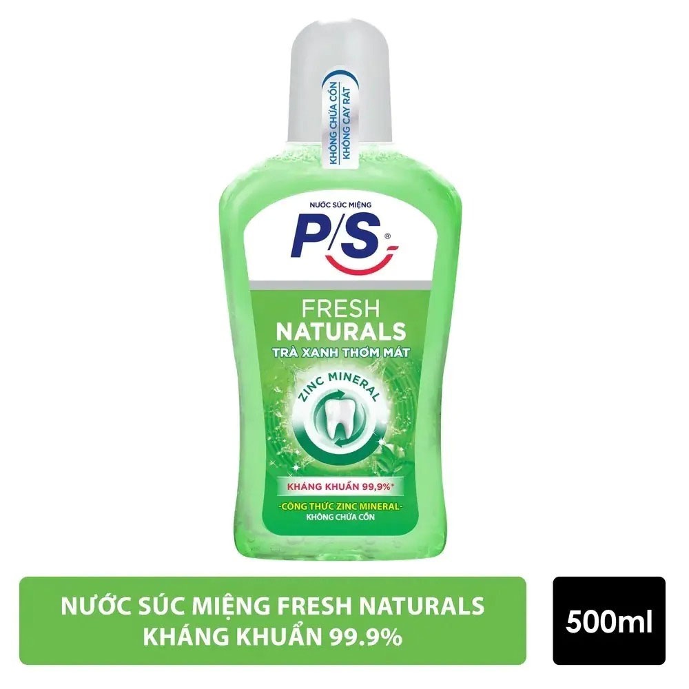 Nước Súc Miệng P/S Fresh Naturals Hơi Thở Thơm Mát &amp; Kháng Khuẩn 500ml