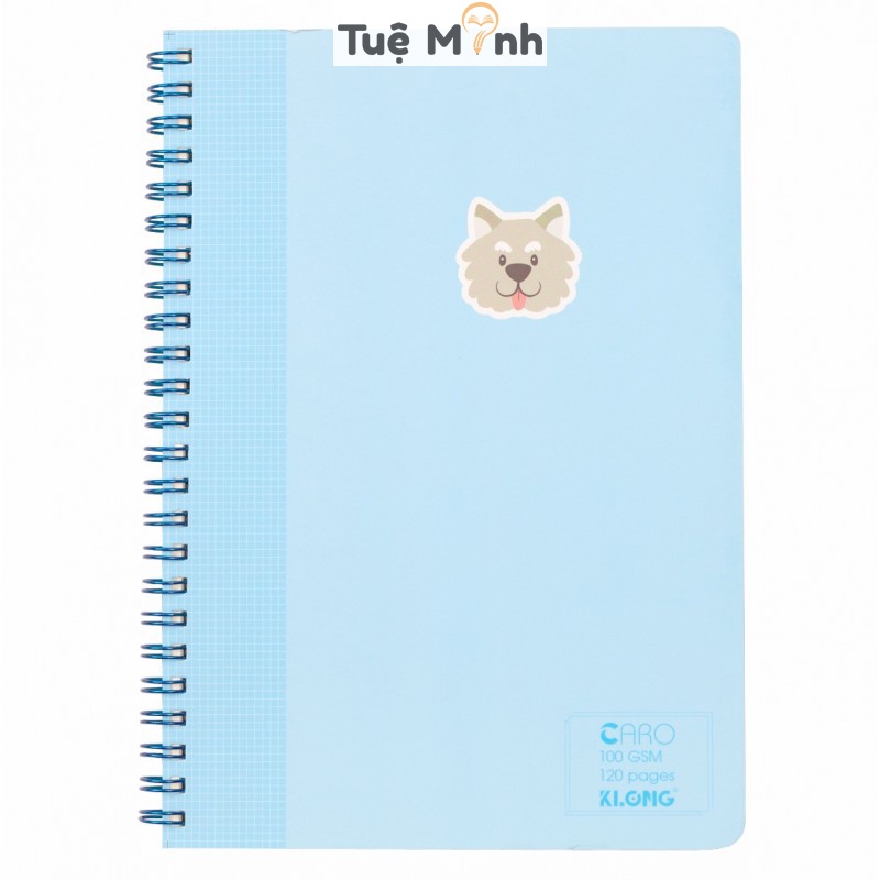 Sổ lò xo kép Caro ô vuông 120 trang  A5 Klong Ms 535 bìa Pastel giấy 100gsm dày dặn, vở Klong bìa cute