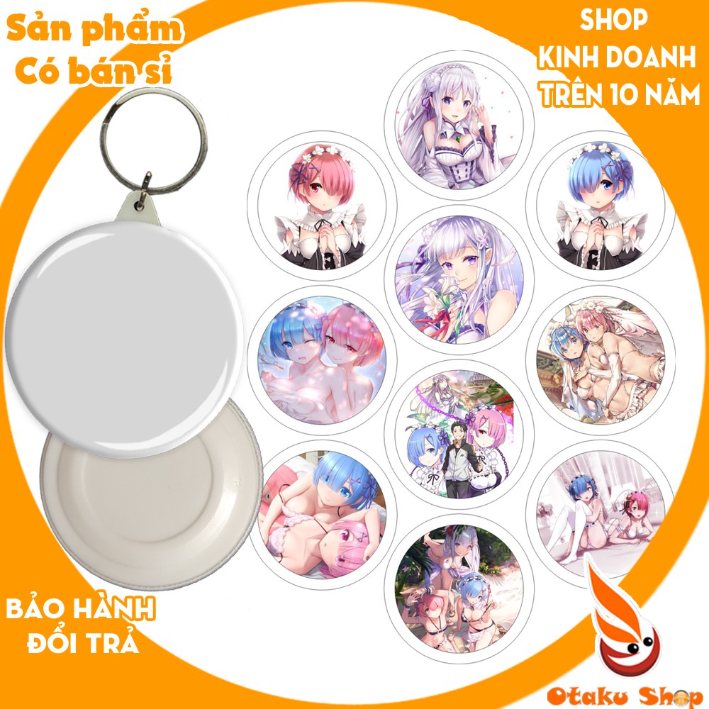 20/640 MẪU&gt; Huy hiệu móc khóa Anime RE Zero Bắt Đầu Lại ở Thế Giới Khác nhân vật phim Rem,Ram,Emilia,felt,felix,subaru