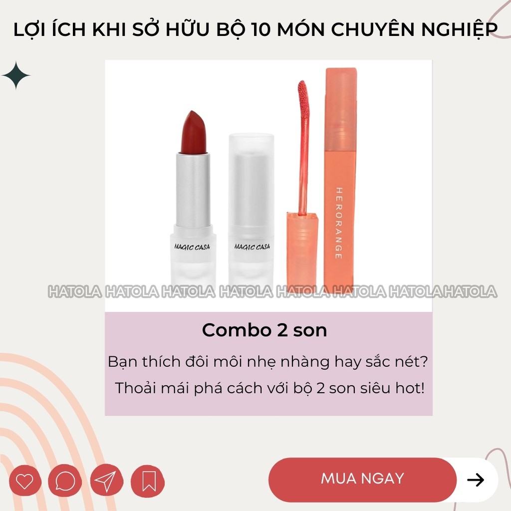 Bộ trang điểm chuyên nghiệp 10 món makeup cơ bản đầy đủ hottrend xài là đẹp Hatola