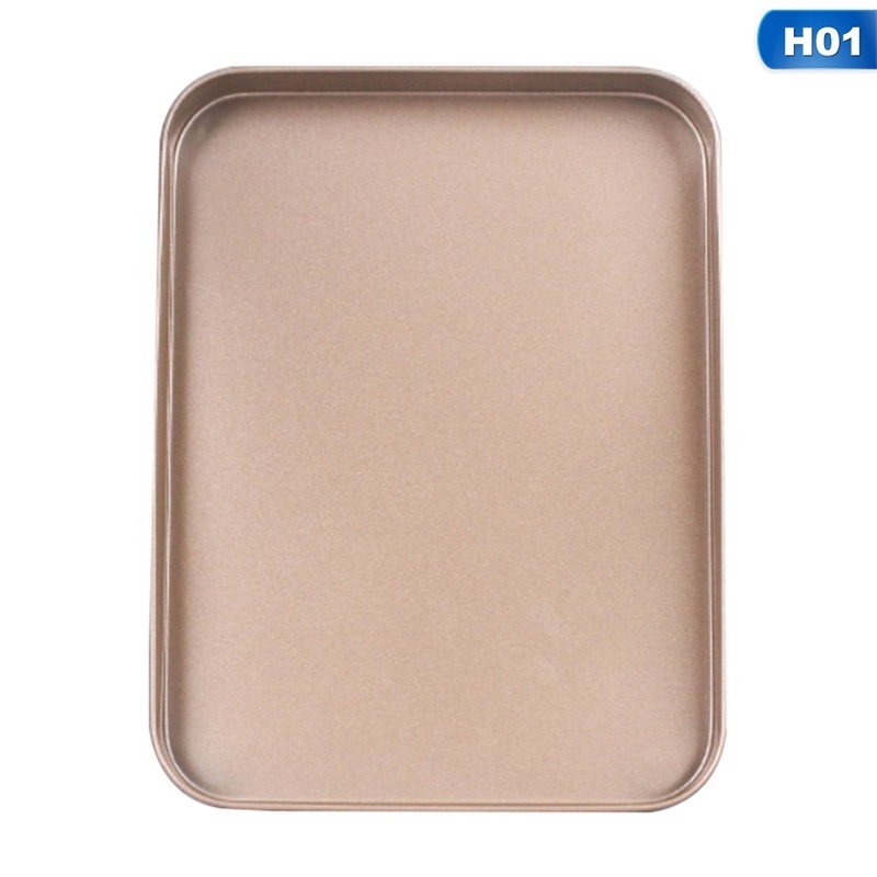 Household Rectangular Baking Pan Golden Carbon Steel Non-Stick High Temperature Resistant Cake Pan Intestinal Powder Baking Pan