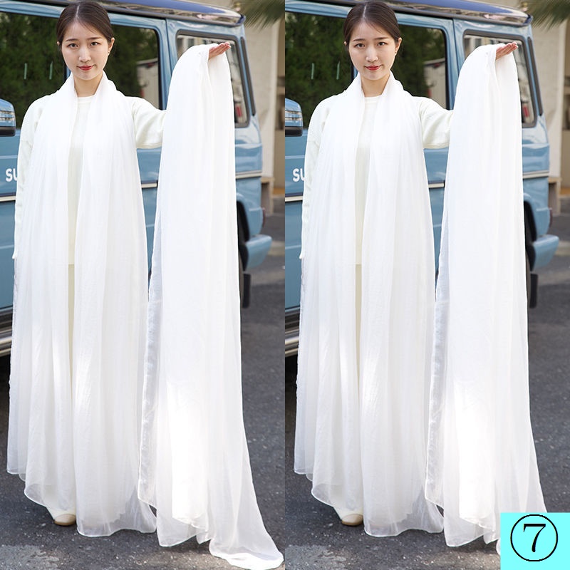 Khăn Choàng Dài 3m Vải Lụa Màu Đỏ Thời Trang Thu Đông Ấm Áp Cho Nữ