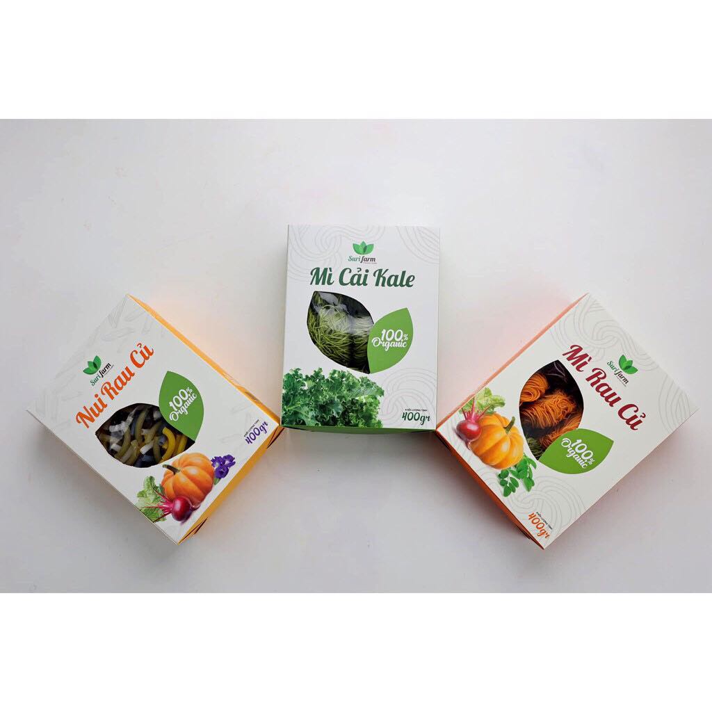 [COMBO TIẾT KIỆM] COMBO Mì cải Kale, Mỳ rau củ, Nui rau củ hữu cơ Surifarm 400gr/hộp