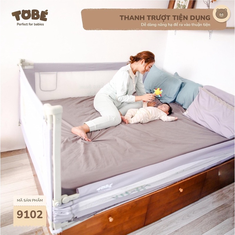 Thanh chắn giường an toàn tuyệt đối cho bé, đủ kích thước 1.6m, 1.8m, 2m, 2m2