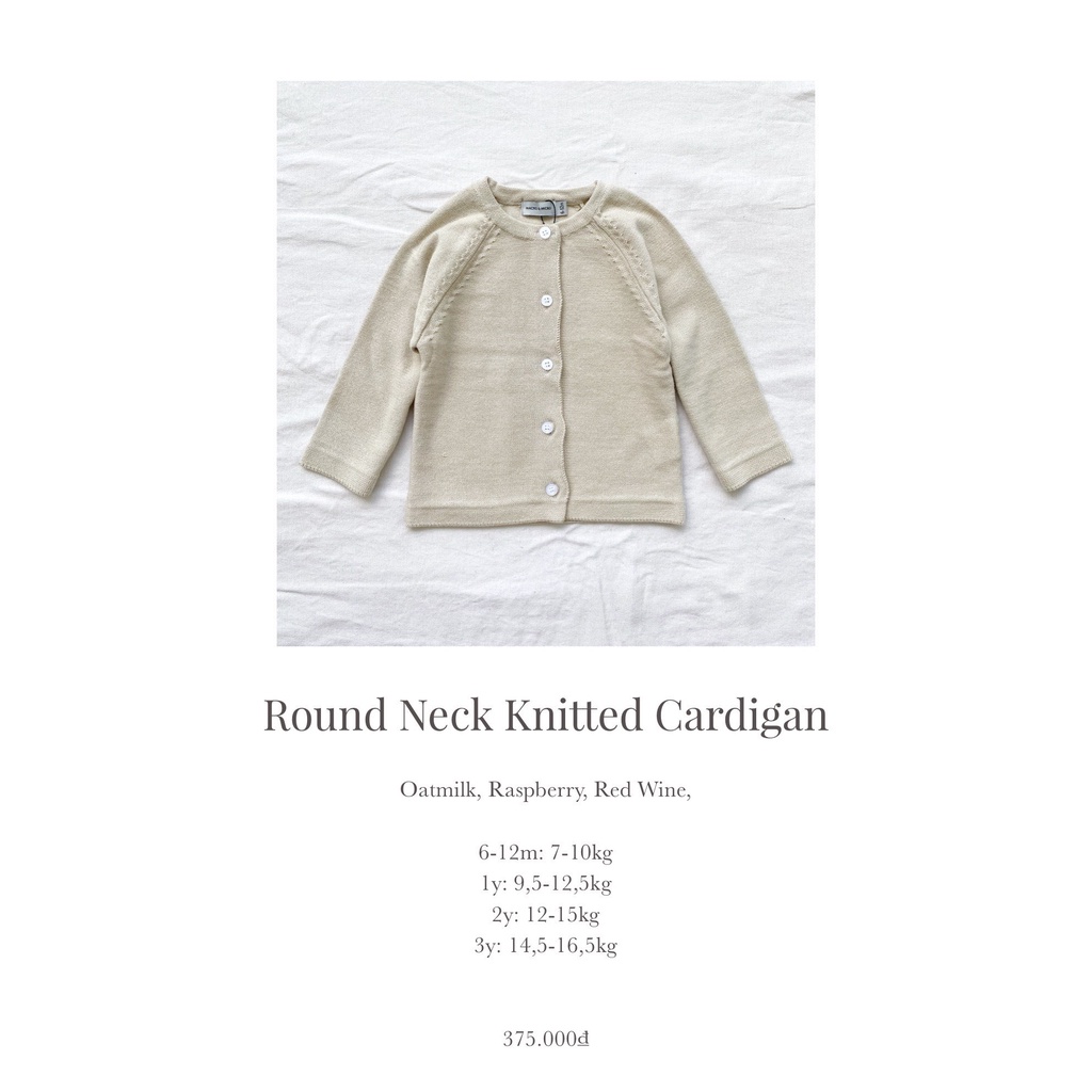 (MACRO &amp; MICRO) Áo cardigan cổ tròn (Round Neck Knitted Cardigan)