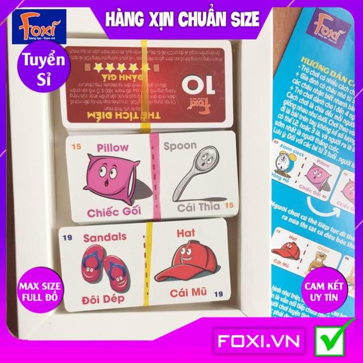 FlashCard-Thẻ Domino Mầm Non Foxi Song Ngữ Anh Việt-Phát huy sự nhanh nhẹn-Đọc và phát âm nhanh-Giúp trẻ tư duy logic