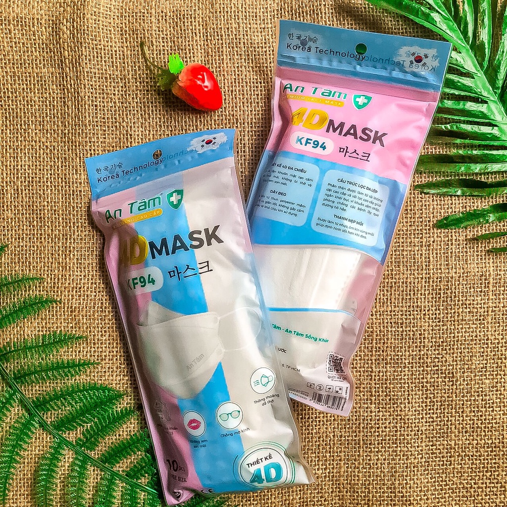 Khẩu trang kf94 THÙNG 300 cái khẩu trang hàn quốc 4 lớp kháng khuẩn ngăn bụi mịn thông thoáng chính hãng An Tâm_x30AT4DO