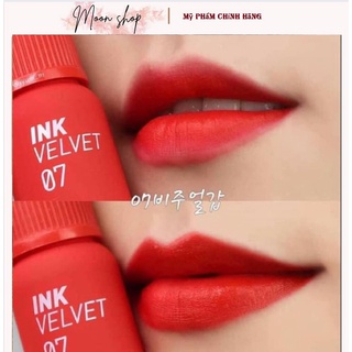 Son Kem Lì Ink Velvet, Son ink 07- Đỏ Cam Mềm Mịn Mướt Môi