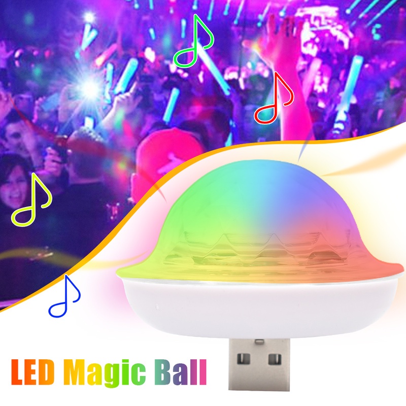 Đèn LED sân khấu mini hình quả cầu pha lê có cảm biến âm thanh độc đáo tiện dụng