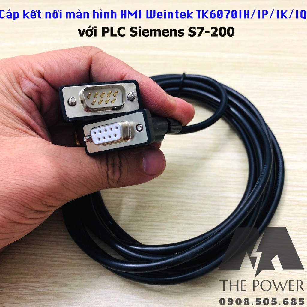 Cáp kết nối màn hình HMI Weintek TK6070IH/IP/IK/IQ với PLC Siemens S7-200 dài 2M