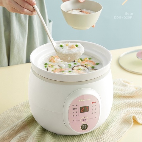 Nồi hầm điện Bear nồi sứ gia dụng tự động bổ sung thức ăn cho trẻ em Nồi nấu cháo cháo yến sào cho bé Nồi hầm tổ yến 1-2