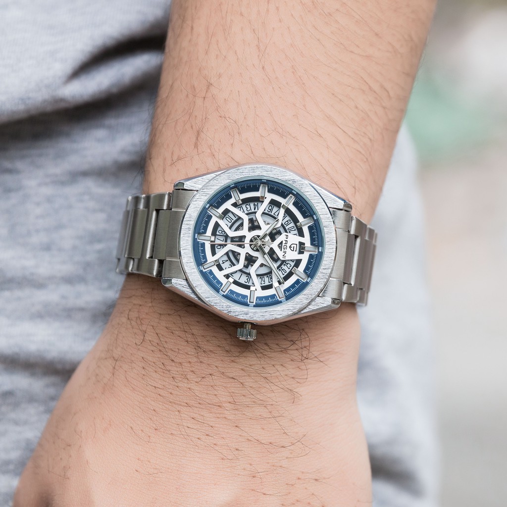 Đồng Hồ Nam PAGINI PA15566 Kim Trôi Dây Thép Đúc Đặc Không Gỉ Cao Cấp Hiển Thị Lịch Ngày Bảo Hành 12 Tháng | BigBuy360 - bigbuy360.vn