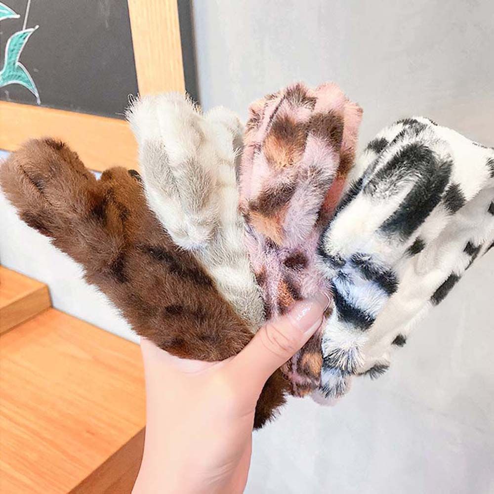 Băng đô cài tóc hình tai mèo họa tiết da báo xinh xắn dễ thương cho nữ