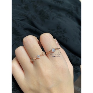 [ancafe.shop] Nhẫn đính đá, Hàn Quốc, chain ring, đi tiệc, sang trọng, nữ , thời trang