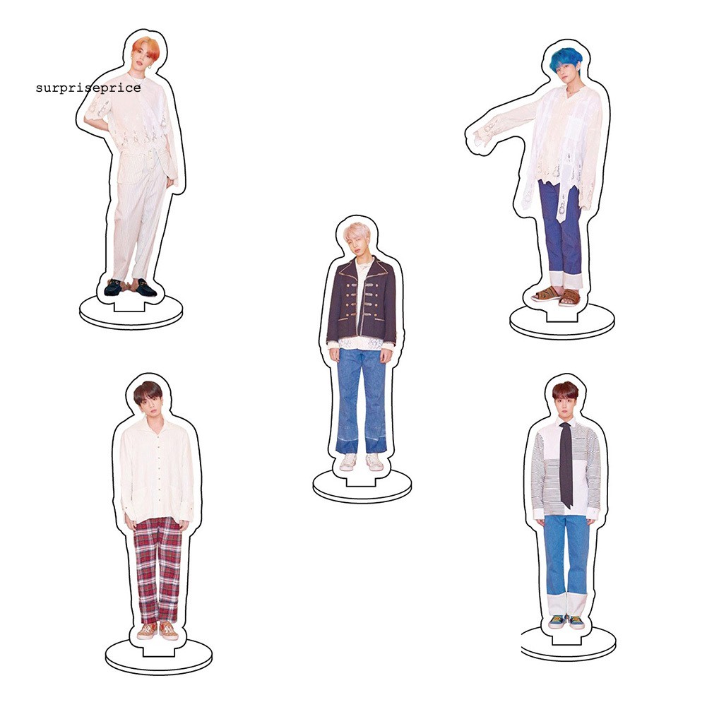 Phụ kiện acrylic trong suốt để bàn hình nhóm nhạc Kpop BTS 9cm