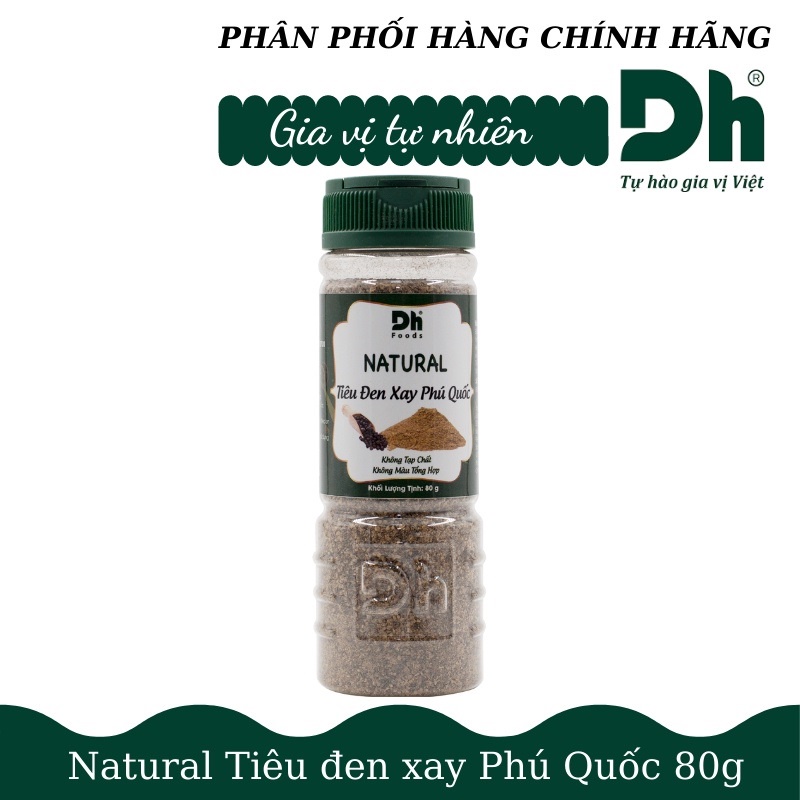 NATURAL Tiêu Sọ Xay Phú Quốc 80gr Dh Foods gia vị nhà bếp hoàn hảo dùng để nêm các món xào, kho, canh…