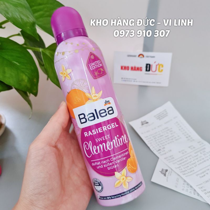 (Đủ Bill)Gel Bọt cạo lông Balea rasier Đức- Bộ dọn lông, Kho Hàng Đức