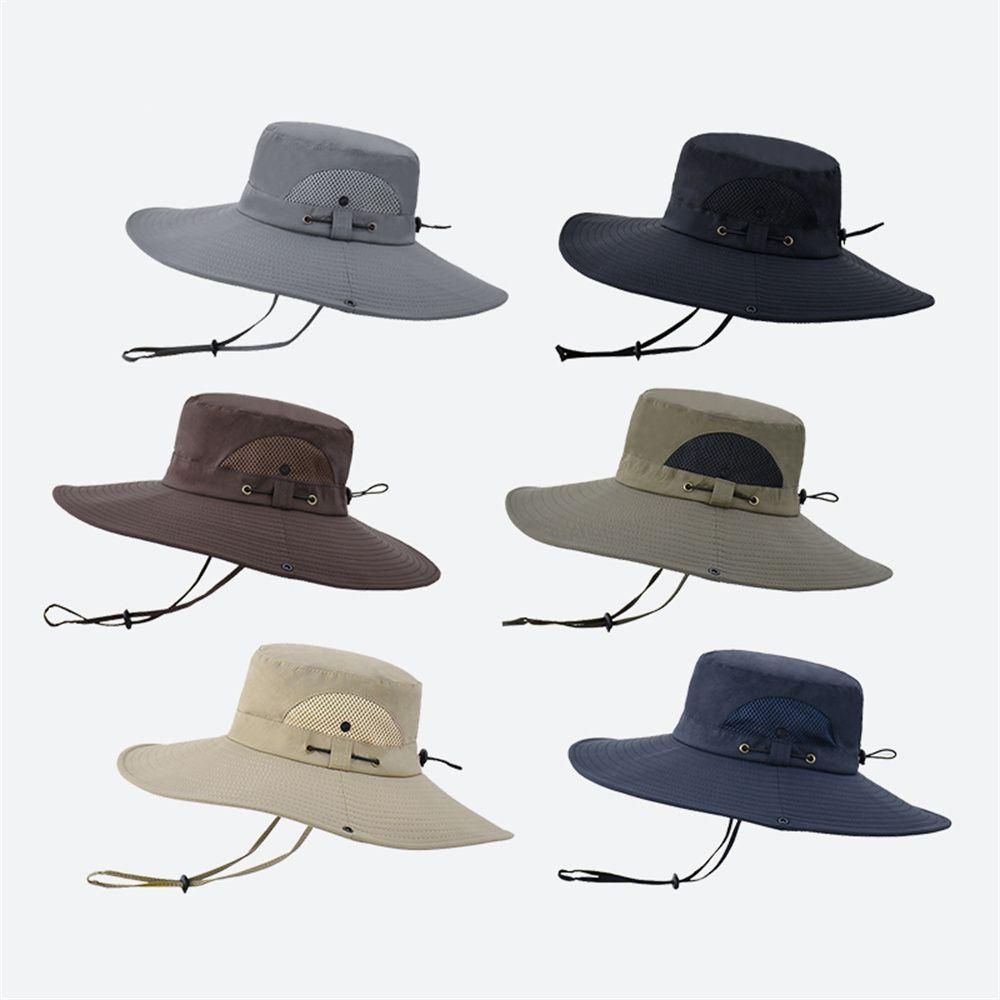 Nón Bucket Rộng Vành Chống Nắng Thoáng Khí Màu Sắc Trơn