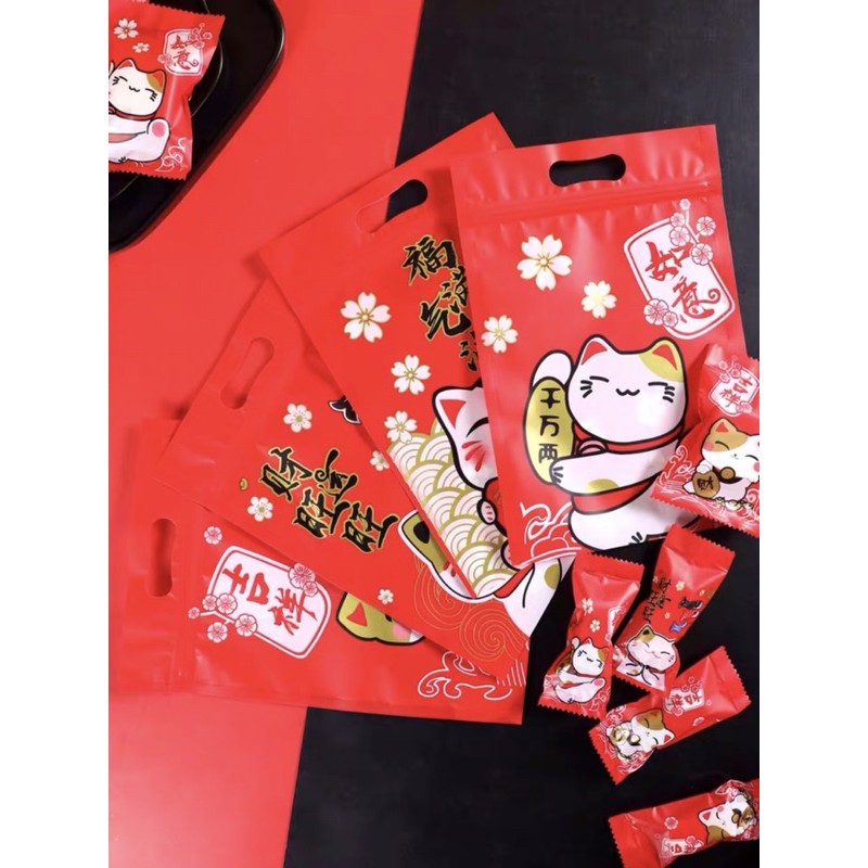 Túi zip mèo đựng bánh cookie - kẹo - set 10 cái