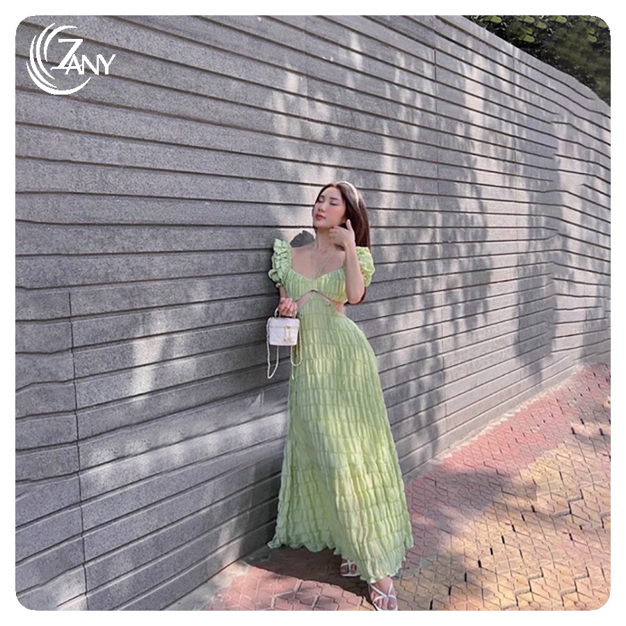 Đầm Maxi Đi Biển Dáng Xoè Hở Lưng Siêu Xinh Zany