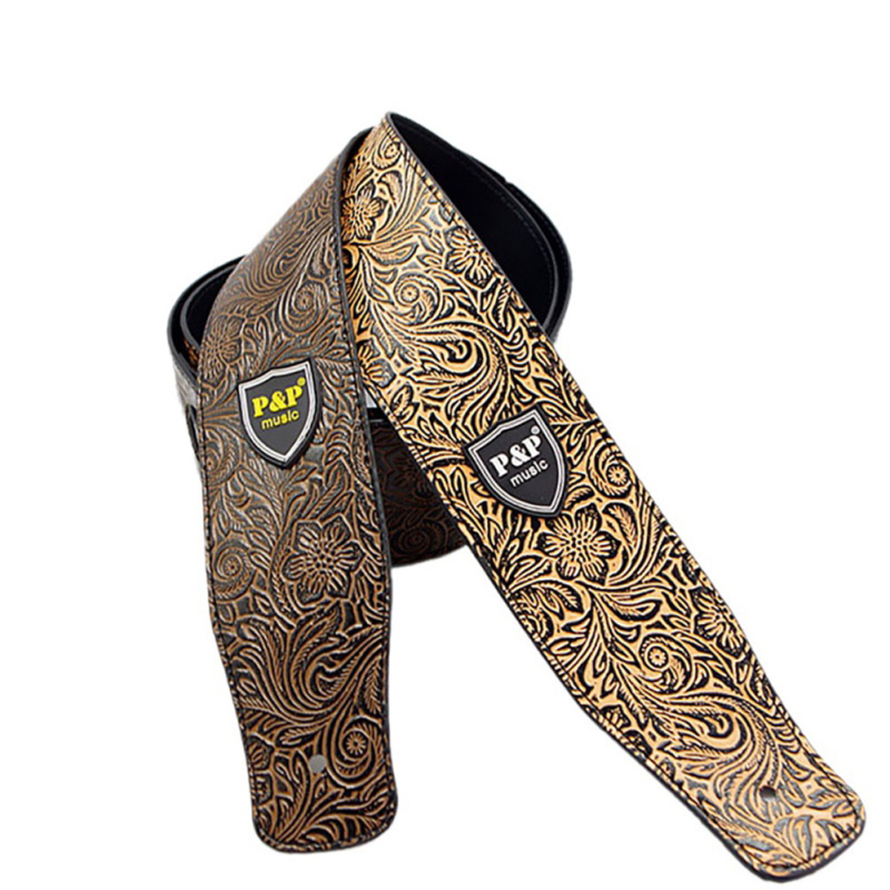 Dây đeo đàn guitar điện bằng da mềm họa tiết da rắn dập nổi bản rộng có thể điều chỉnh nhiều màu cổ điển tiện dụng