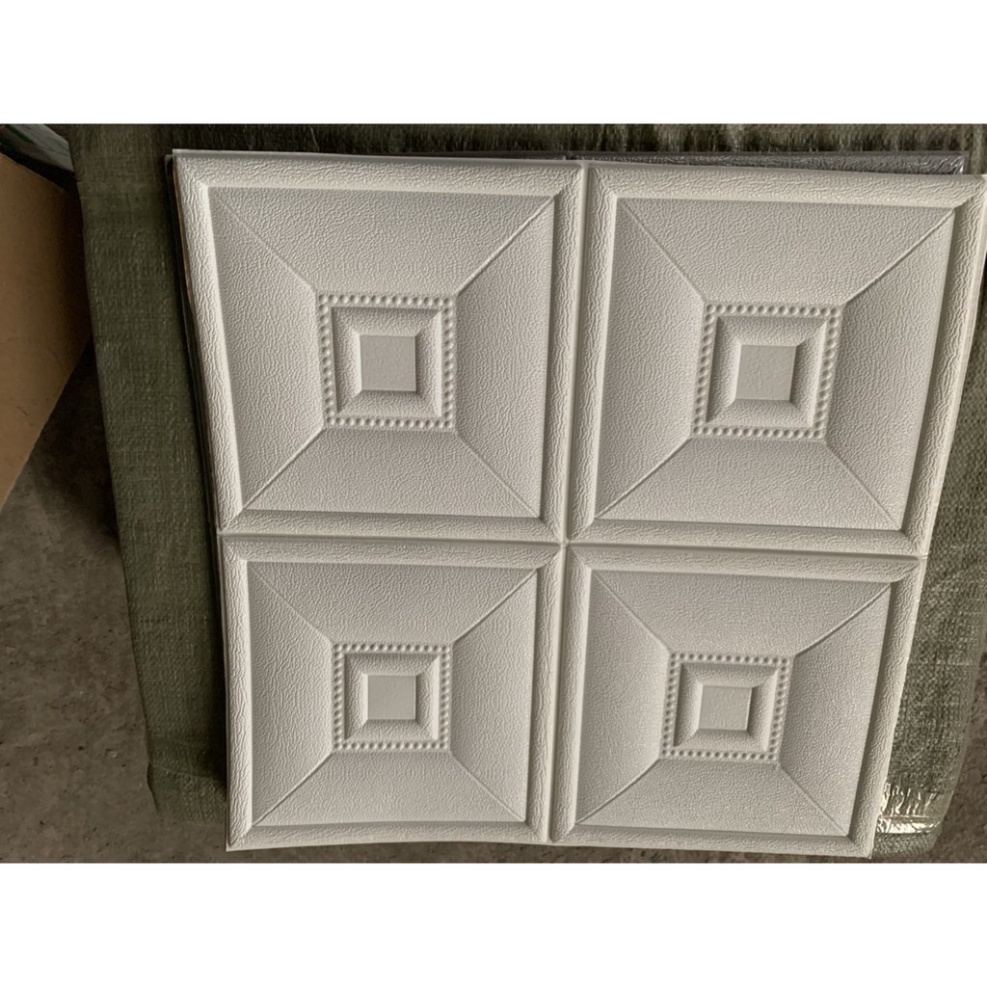 XỐP DÁN TƯỜNG GIẢ DA Ô Vuông P3 3D CỰC ĐẸP 60x60cm dày 5mm MF375