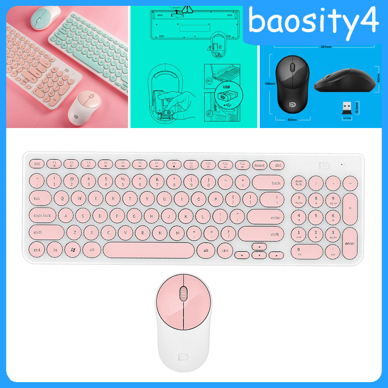 Combo Bàn Phím + Chuột Không Dây 2.4g Màu Xanh Lá Retro | BigBuy360 - bigbuy360.vn