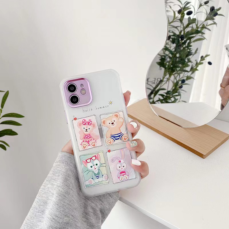 Mobile Ốp Điện Thoại Bảo Vệ Ống Kính Máy Ảnh Tháo Rời Được Hình Gấu Stella Cho Iphone