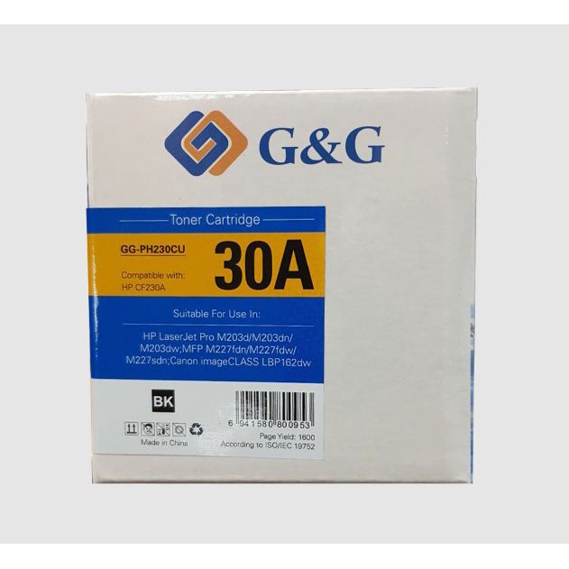 Mực in G&amp;G Laser Trắng Đen GG-PH230CU / GG-PH230C (OEM: CF230A, CRG 051)