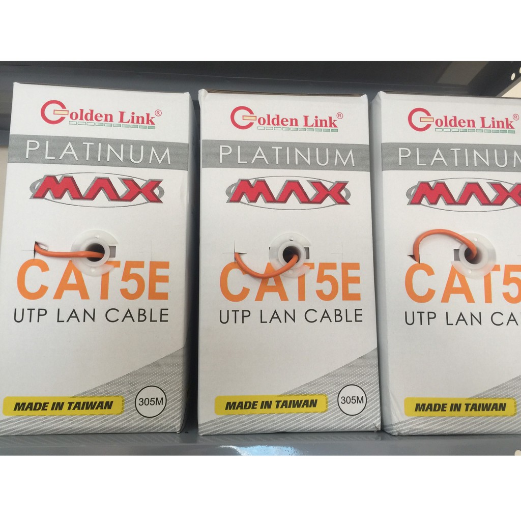 [Mã ELMS4 giảm 7% đơn 500K] CÁP MẠNG GOLDEN LINK PLATINUM UTP CAT 5E 305M MADE IN TAIWAN (MÀU CAM)