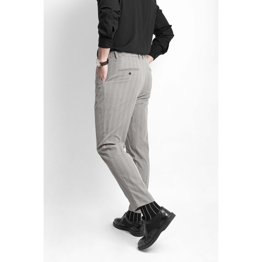 Quần âu sọc kẻ, chất kaki mềm mịn, quần ống xuông nhỏ - TROUSER 01 | BigBuy360 - bigbuy360.vn