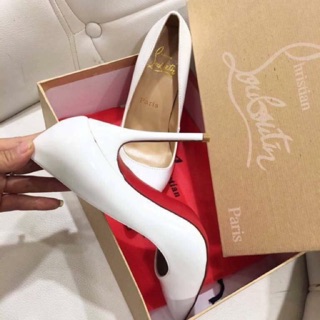 Cao gót CALLA đế đỏ màu trắng