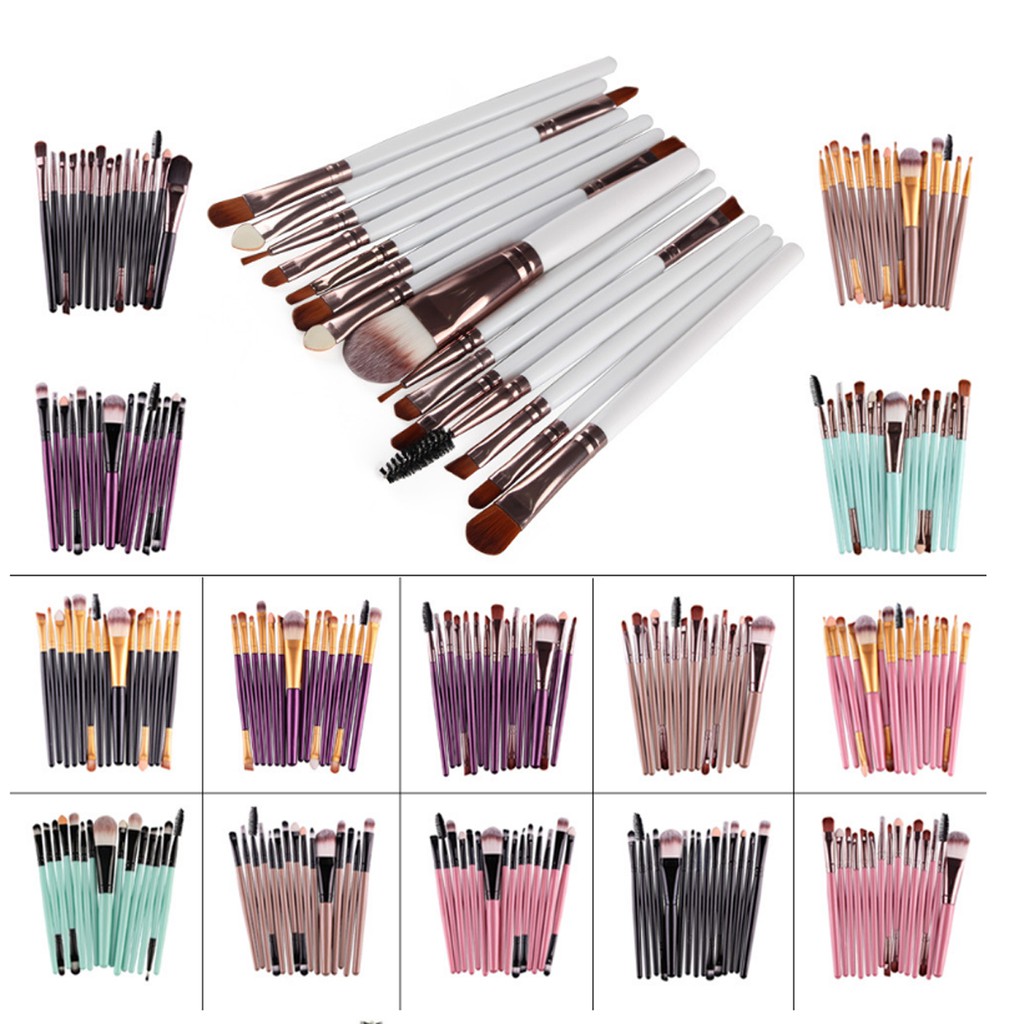 Set 15 cọ trang điểm đánh phấn vẽ viền mắt LAMUSELAND chuyên dụng cho nữ 1415