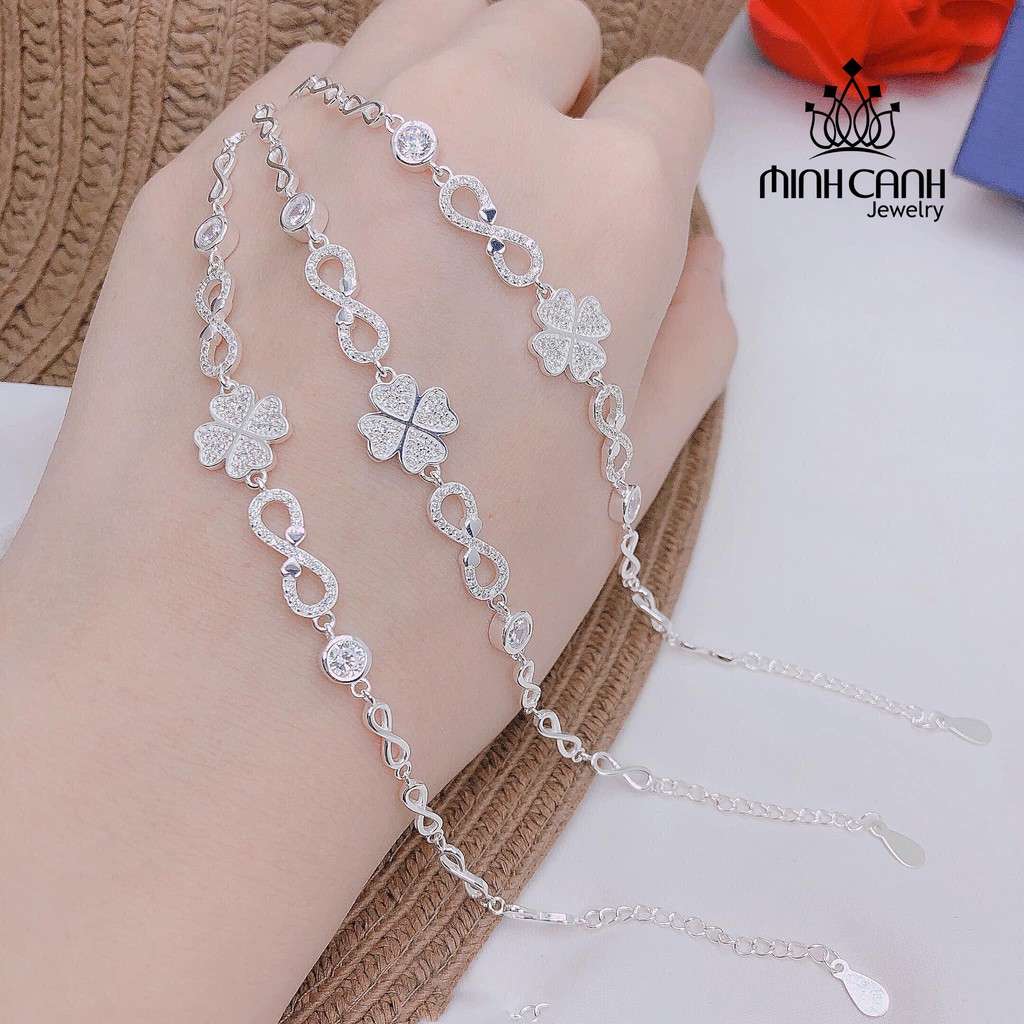 Lắc Tay Bạc Nữ Vô Cực Cỏ 4 Lá - Minh Canh Jewelry