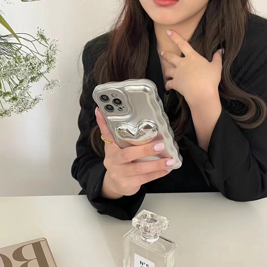 Ốp Điện Thoại Màu Bạc Lấp Lánh Cho iPhone 11 11promax 12 12pro max 13 13pro max xs xr xsmax
