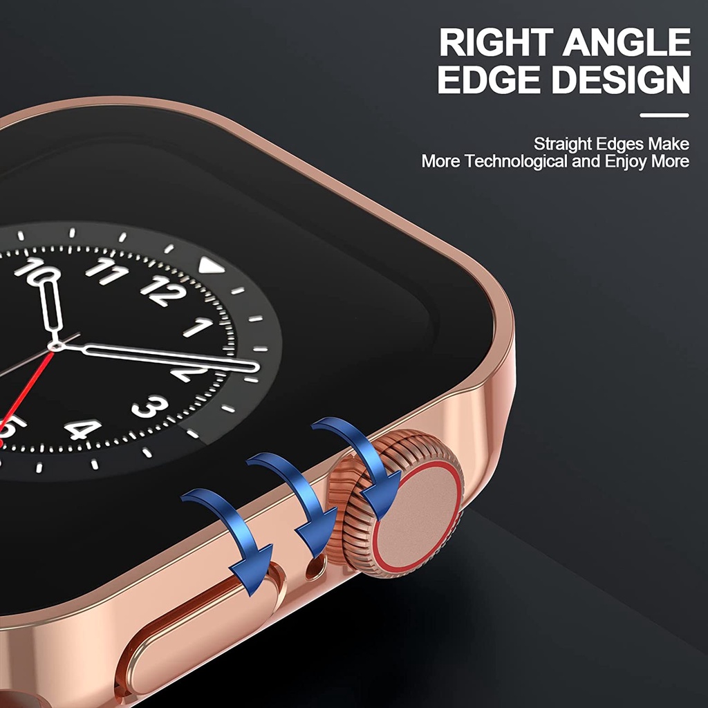 Ninki Ốp Bảo Vệ Màn Hình Chống Thấm Nước Chống Sương Mù Cho Apple Watch Series 8/7/6/SE/5/4 45mm 41mm 40mm 44mm,Waterproof Anti-Fog PC Case Cover for iWatch 8/7 45mm 41mm