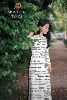 Vải áo dài in chữ