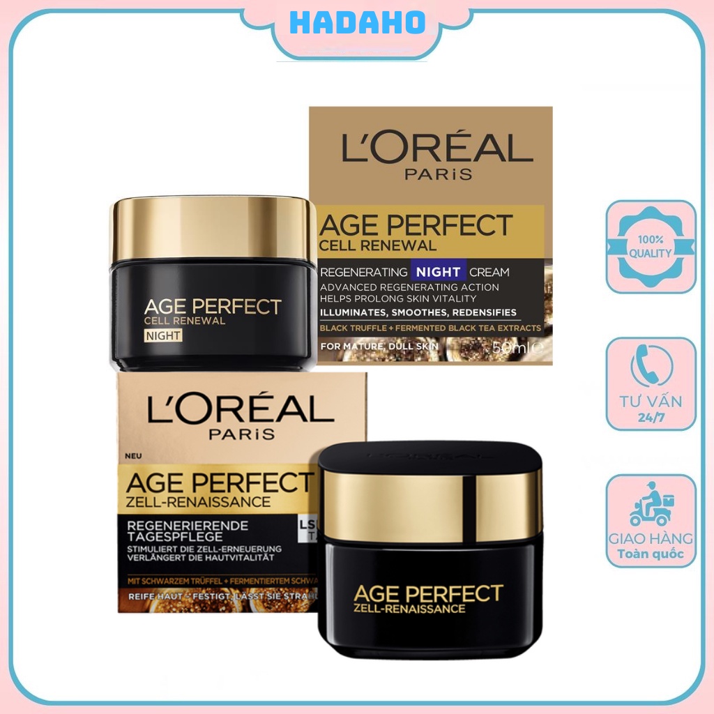 Kem Dưỡng Da Chống Lão Hóa Ngày  Đêm L'oreal Age Perfect Zell Renaissance, 50 ml-Nội Địa Đức