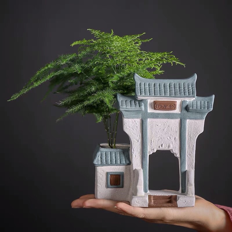 Mô hinh ngôi nhà bằng gốm trang trí nhà cửa/mô hình làng quê