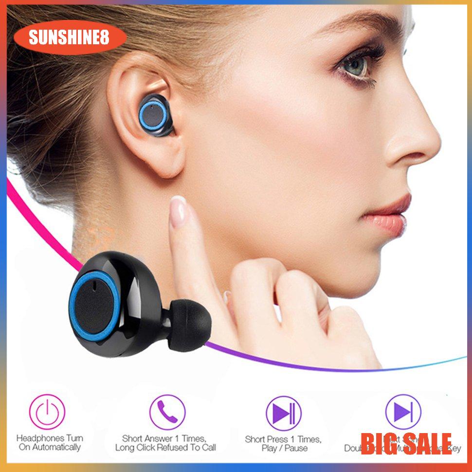 【SUN】Y50 Wireless Earphones 5.0 Stereo Sound HiFi Headphone Wireless In-ear Earbuds