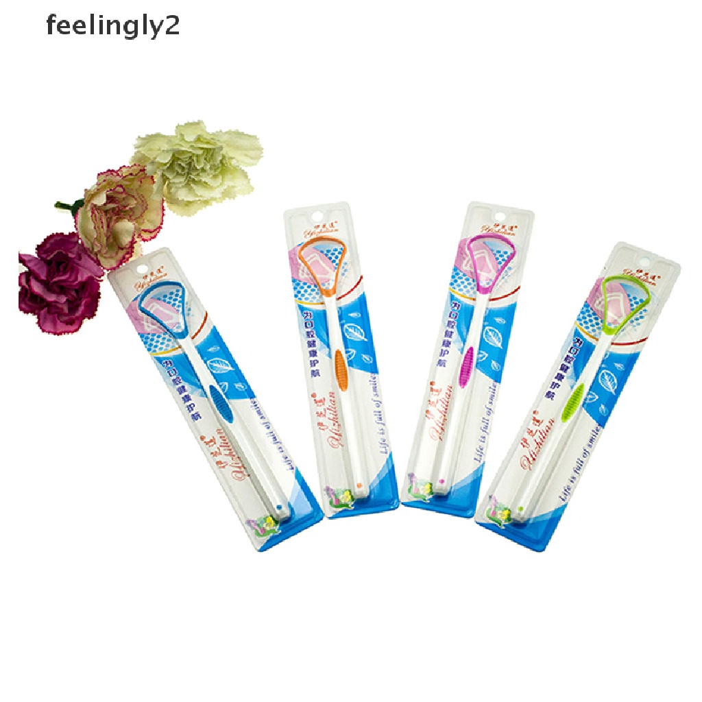 [feel] Dụng Cụ Vệ Sinh Lưỡi Răng Miệng Bằng Nhựa Chăm Sóc Răng Miệng (f)