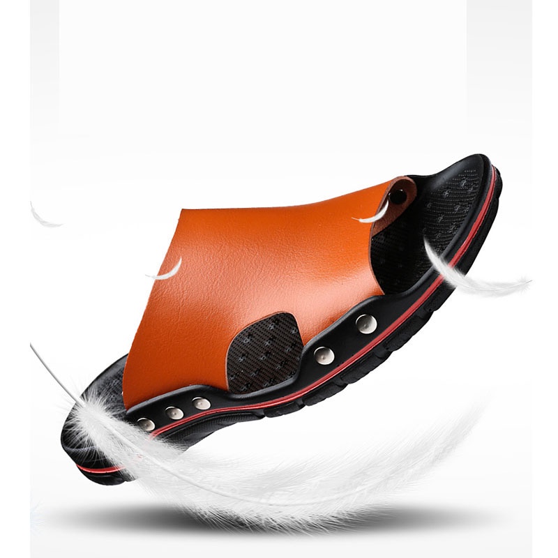 Dép da bò JINTOHO chống trượt thời trang mùa hè cho nam