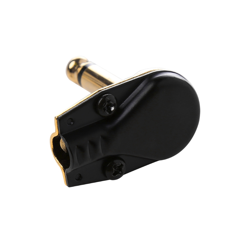 yoodada  6.35mm Mono Jack Right Angle Plug Flat Male Guitar Effects Pedal Connector