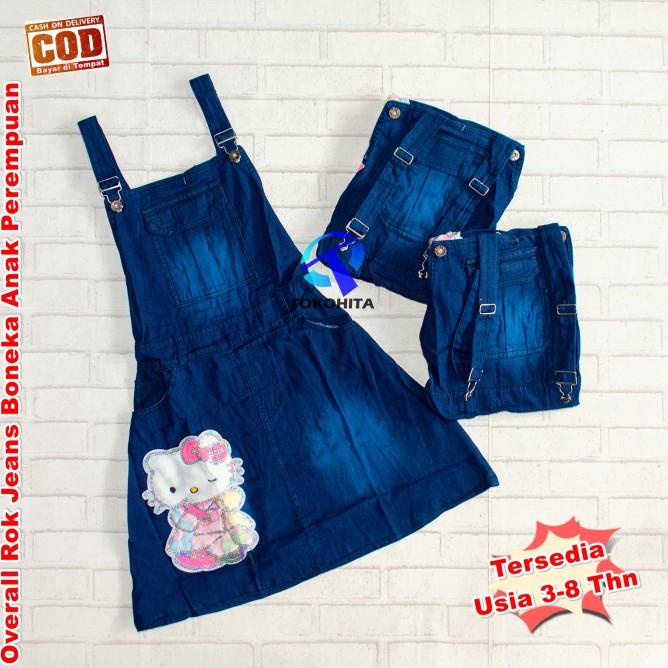 Váy Yếm Jean Thời Trang Dành Cho Bé Gái 3-8 Tuổi